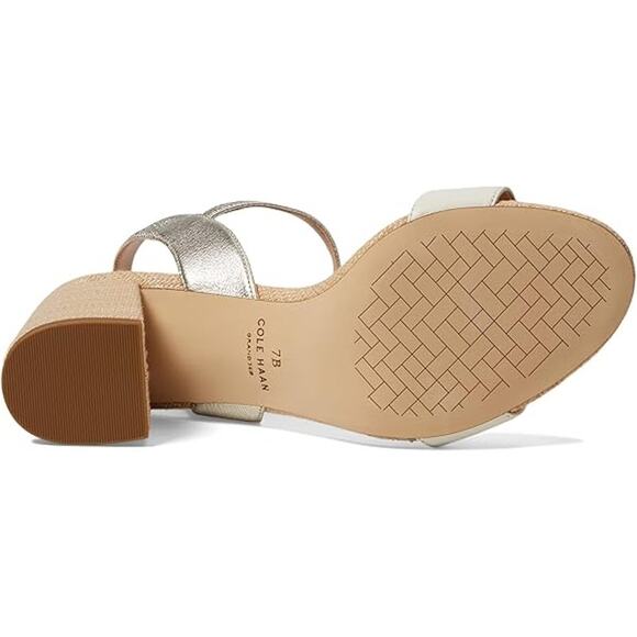 NWT Cole Haan Women's Josie Block Heeled Sandal, Ivory/Soft Gold-Size 11 - Picture 6 of 6